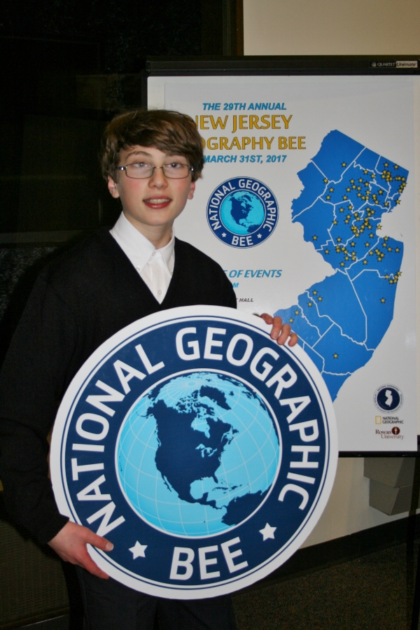This is the image for the news article titled 7th Grader finishes Third in NJ in National Geographic Bee