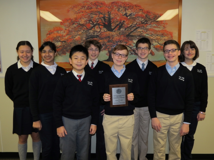 This is the image for the news article titled Oak Hill Academy is the Top School at the St. Joseph’s High School Mathematics Contest!