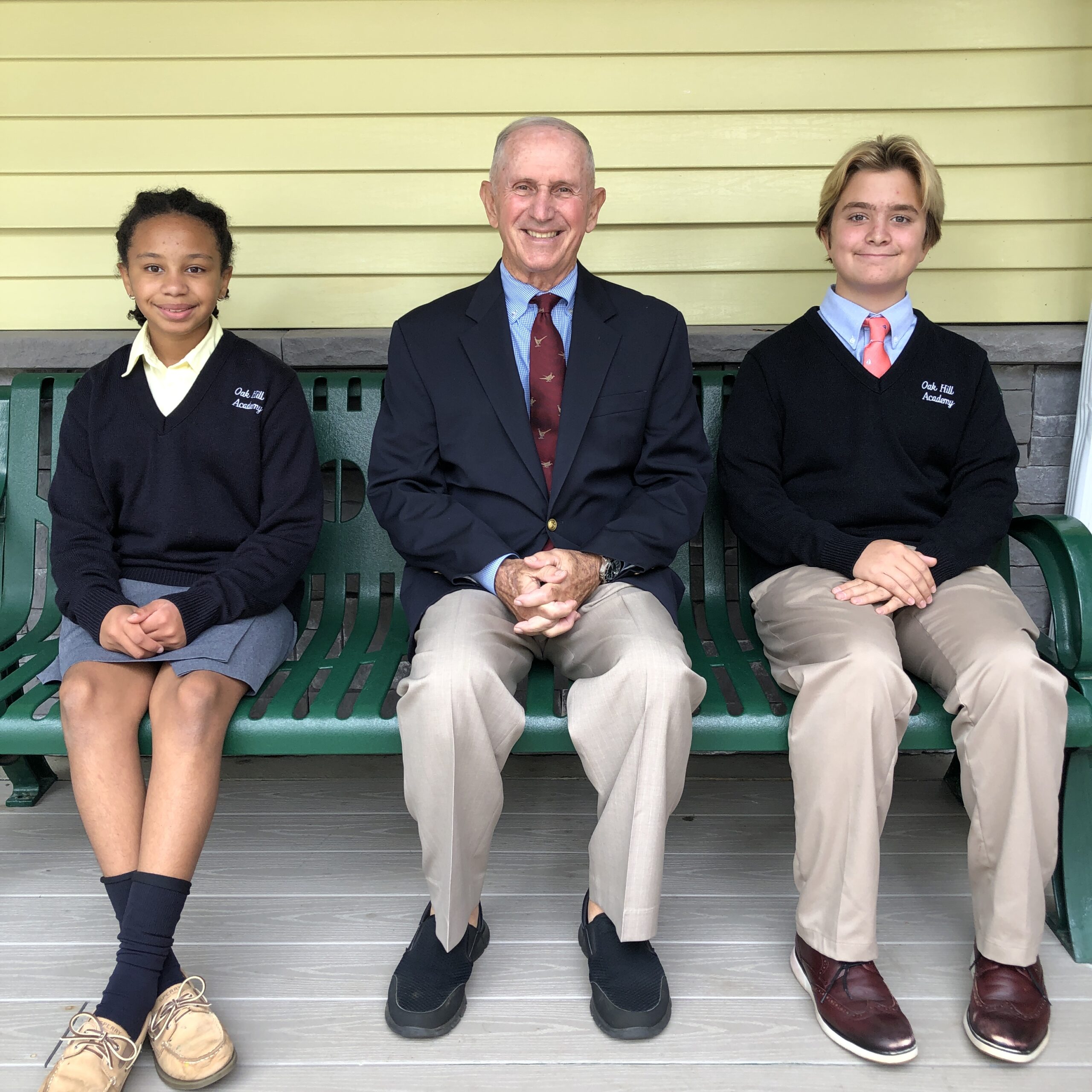 NJ Private School Students with Founder and Headmaster