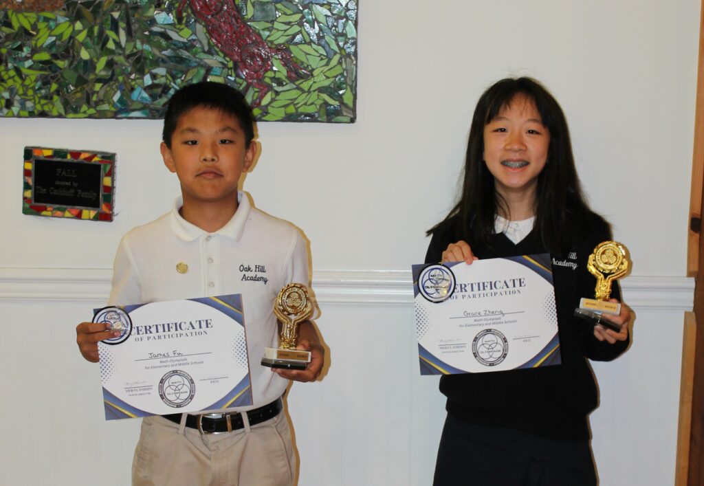 NJ Private School Two Oak Hill Academy Students Earn Perfect Scores in National Math Olympiads Competition